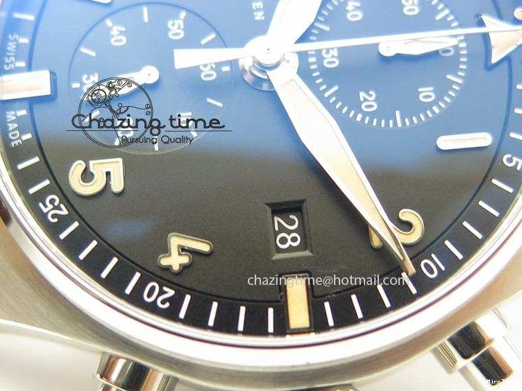 MIROTIME 0320 Pilot Chrono SS IW387808 CF3 ZF 1:1 Best Edition On Brown Leather Strap A Soft 7328